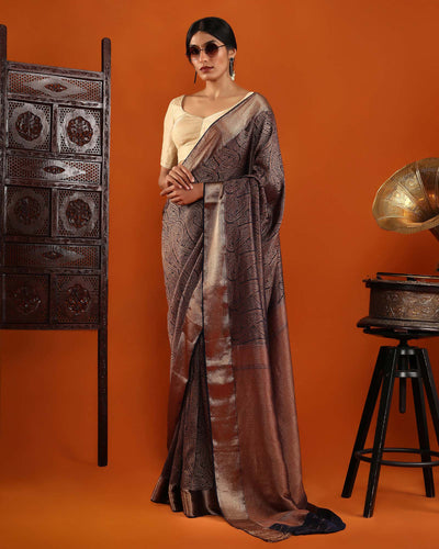 Blue Mysore Crepe Silk Saree