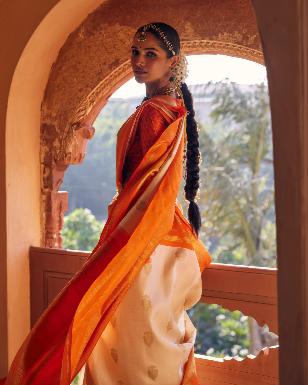 Off-White Kanchivaram Silk Saree