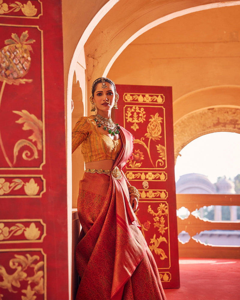 Maroon Kanchipuram Silk Saree