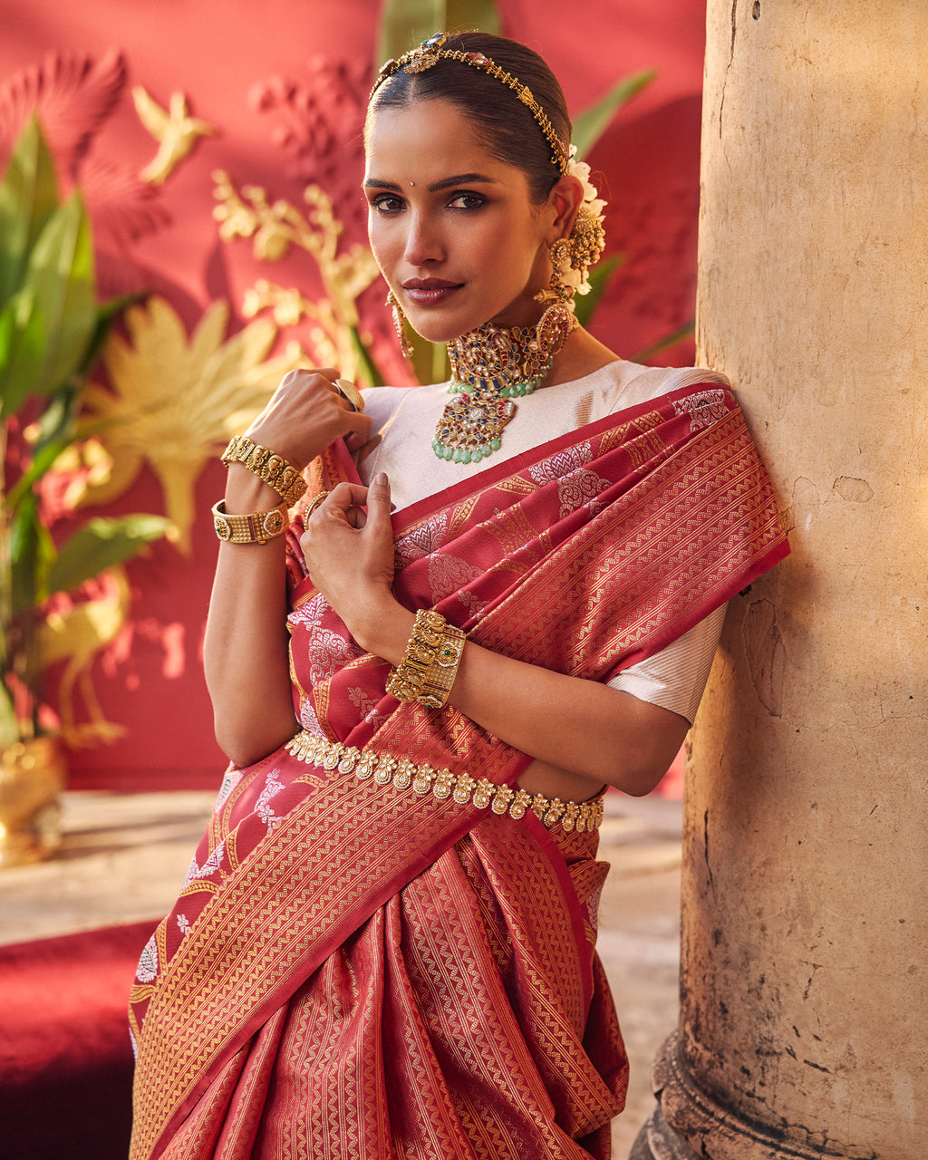 Maroon Kanchivaram Silk Saree