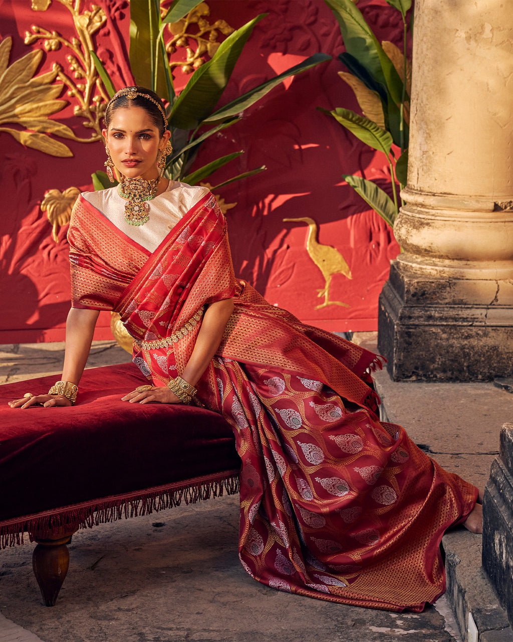 Maroon Kanchivaram Silk Saree