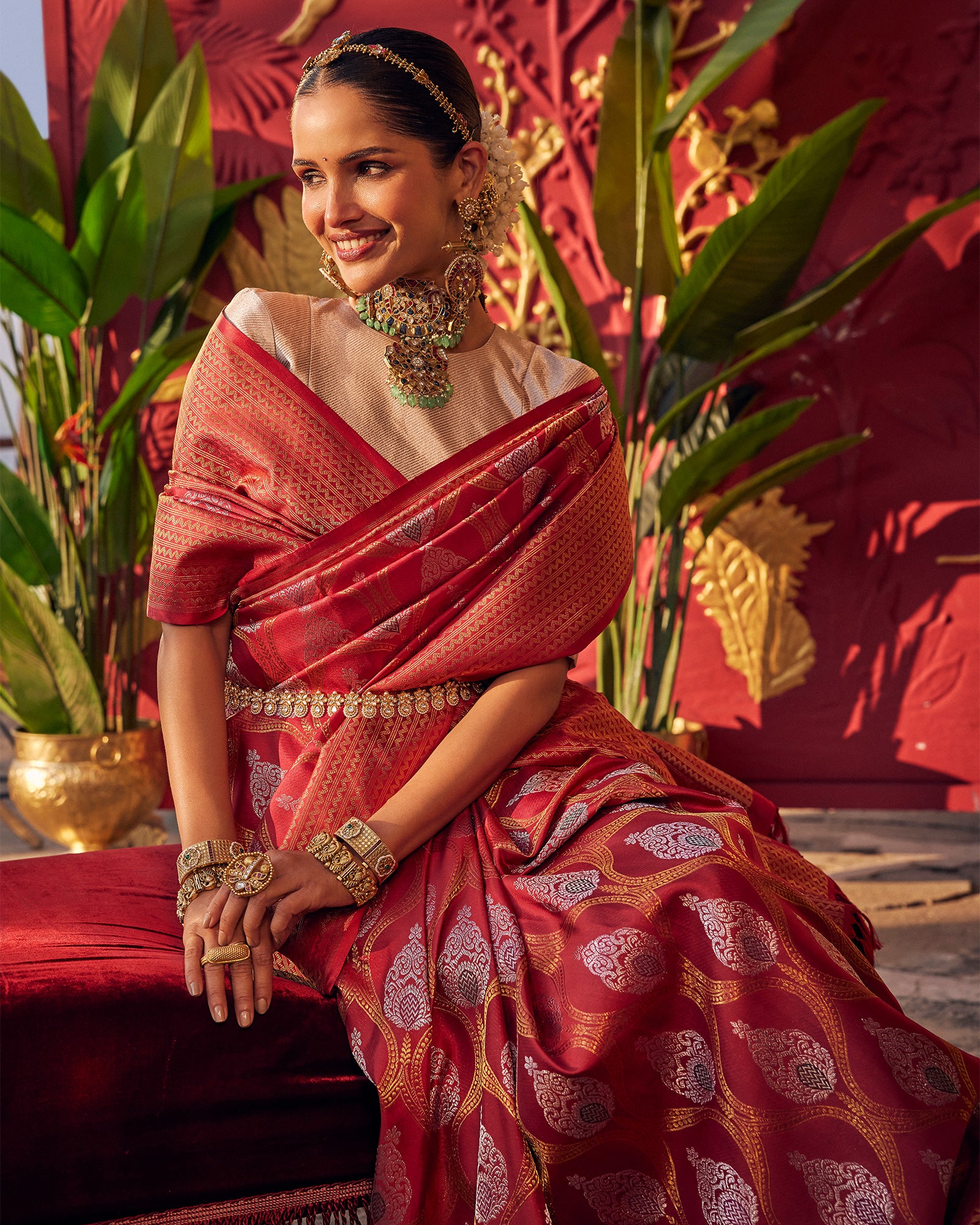 Maroon Kanchivaram Silk Saree