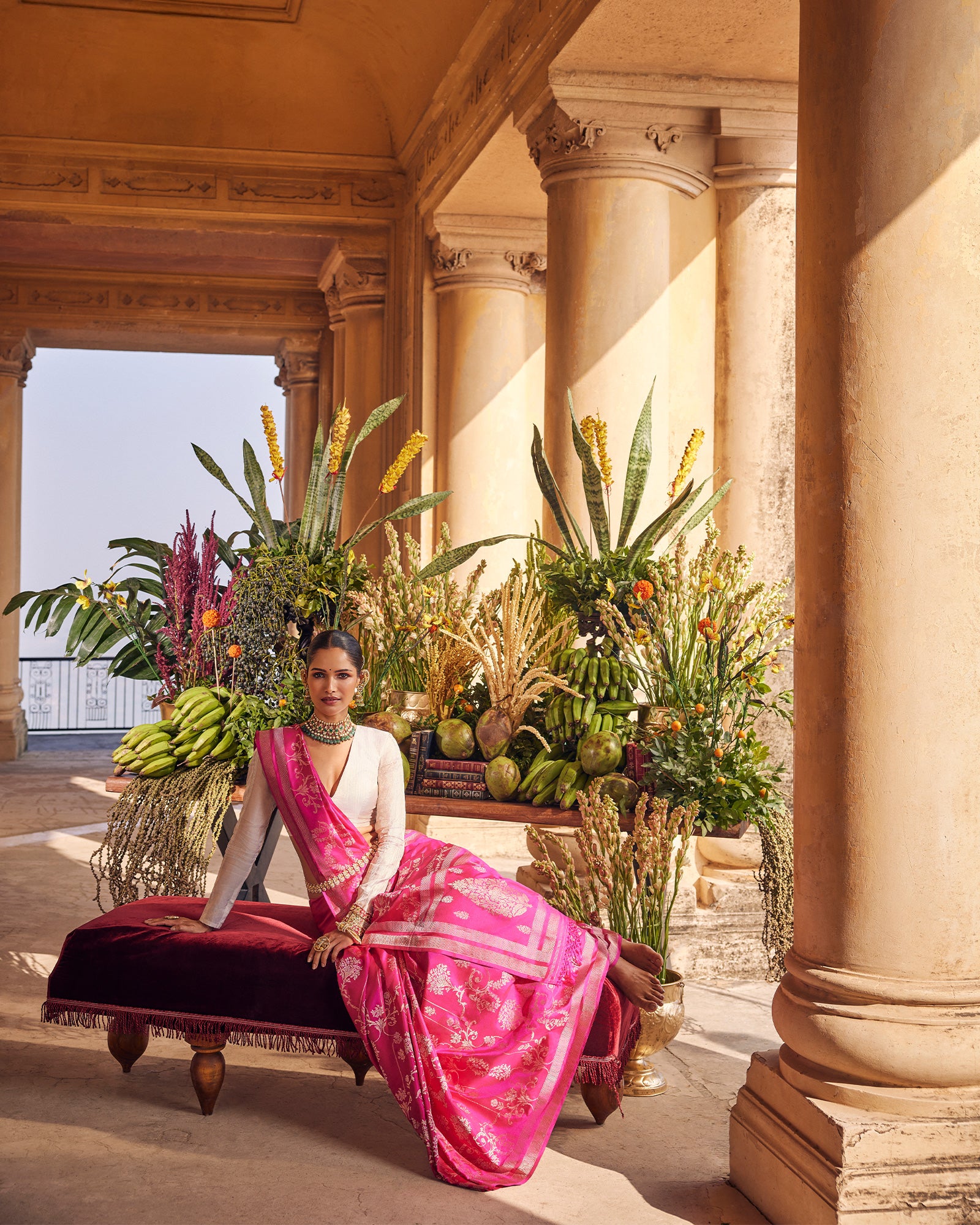 Pink Banarasi Silk Saree