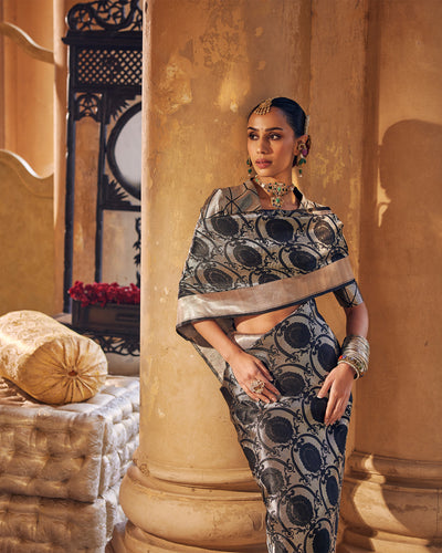 Black Banarasi Silk Saree
