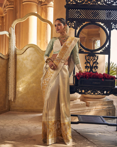 Silver and Gold Tissue Kanchivaram Silk Saree