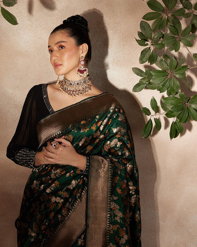 Green Banarasi Silk Saree
