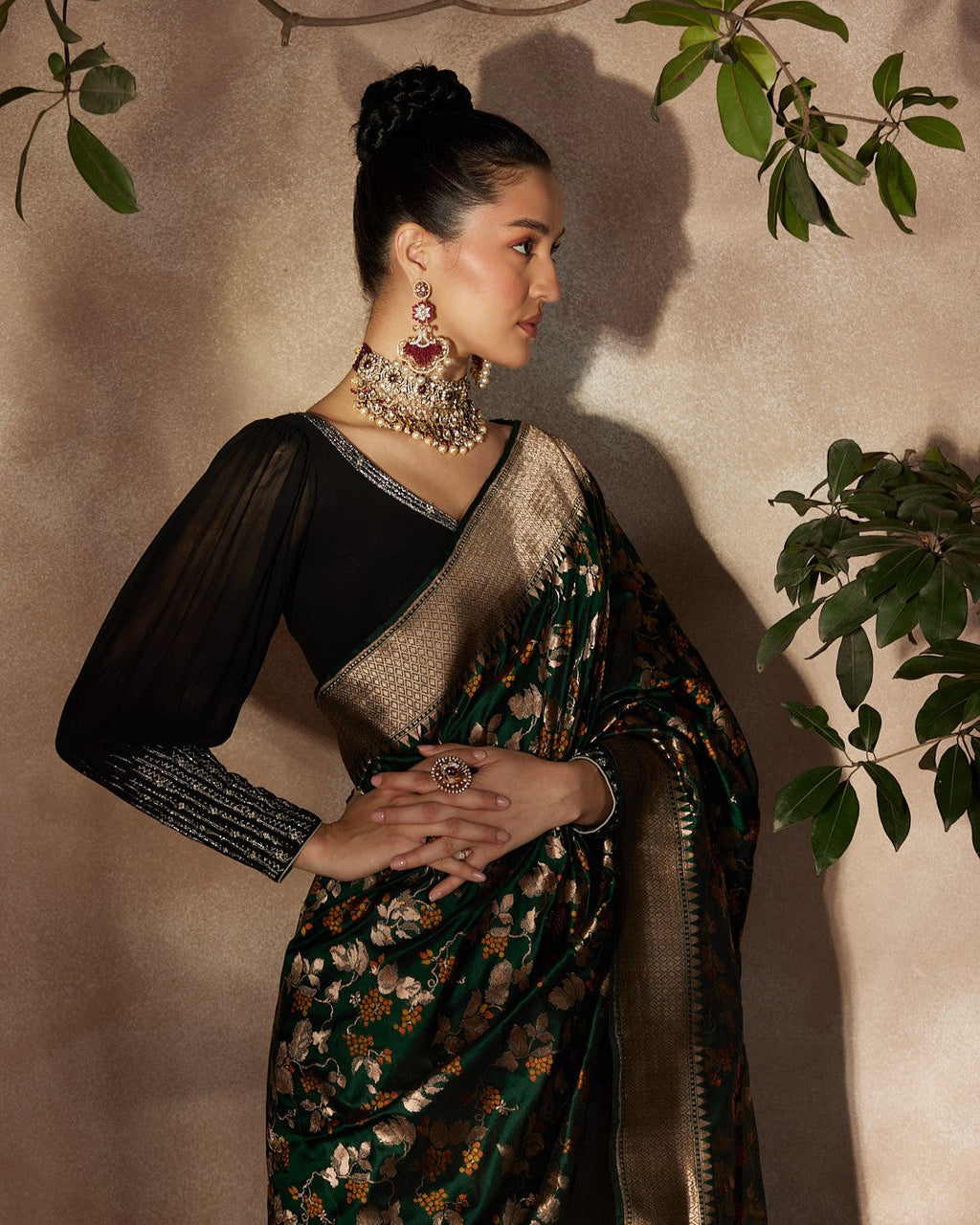 Green Banarasi Silk Saree