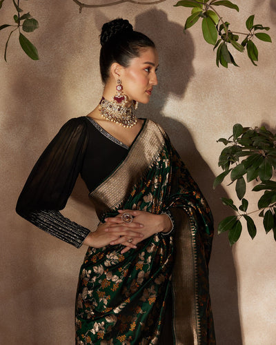 Green Banarasi Silk Saree