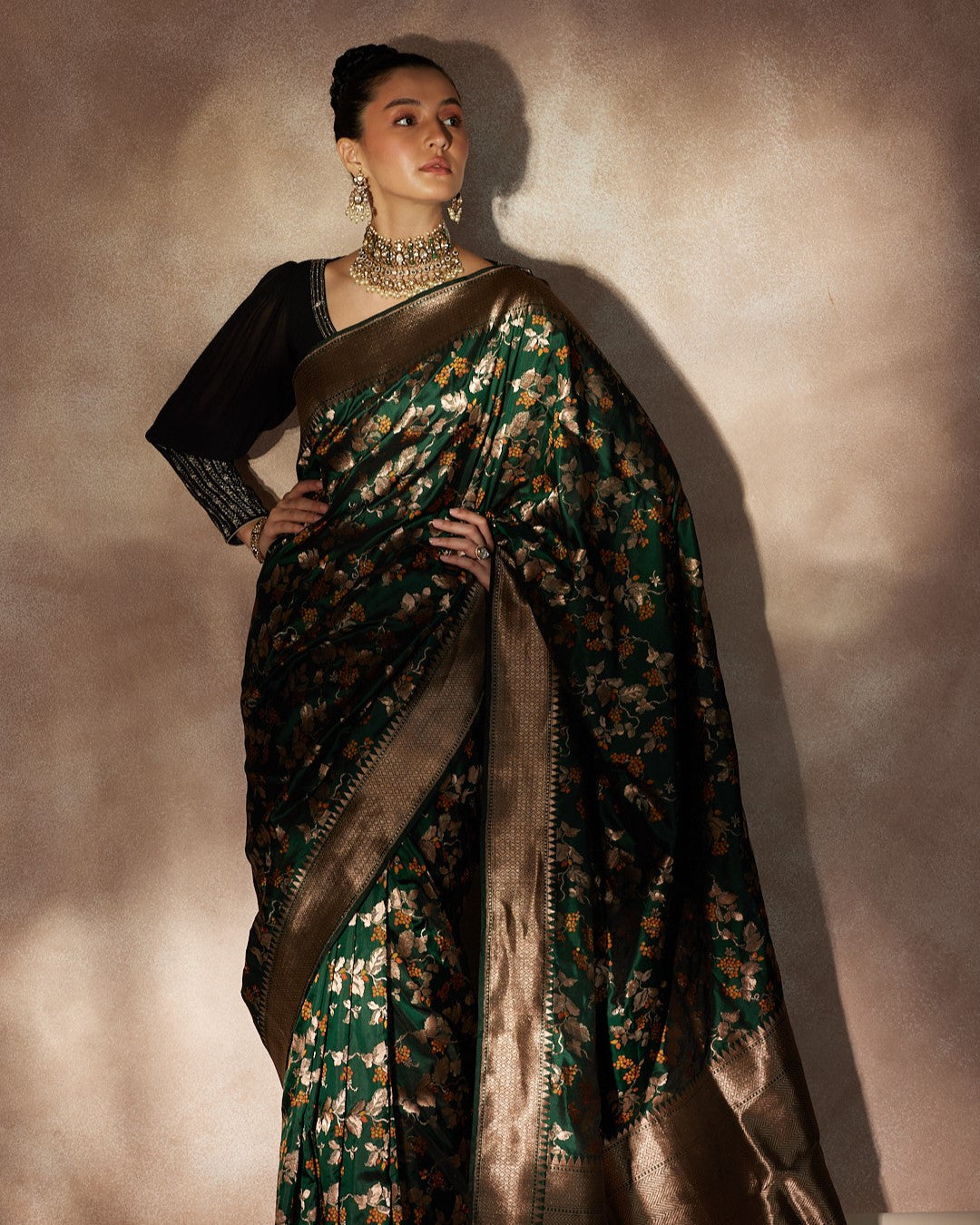 Green Banarasi Silk Saree