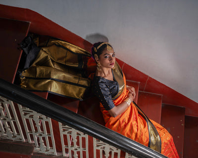 Orange Kanchivaram Silk Saree - 051 of 105