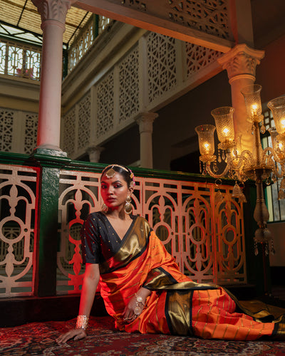 Orange Kanchivaram Silk Saree - 051 of 105