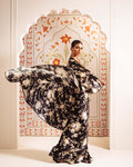 Black Satin Crepe Silk Saree