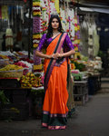 Orange Kanchivaram Silk Saree