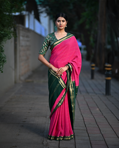 Pink Mysore Silk Saree