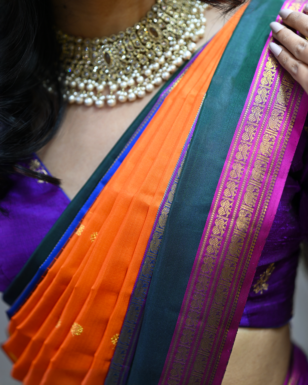 Orange Kanchivaram Silk Saree