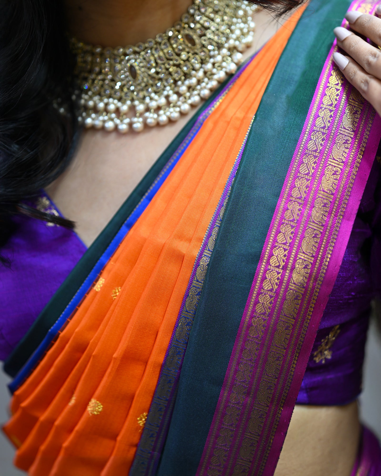 Orange Kanchivaram Silk Saree
