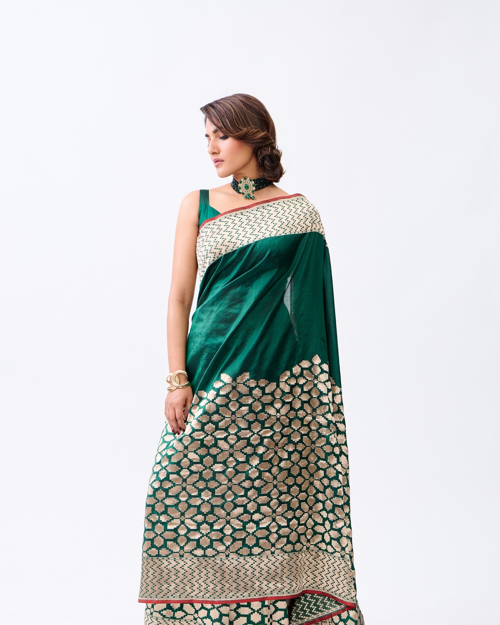 Green Banarasi Silk Saree