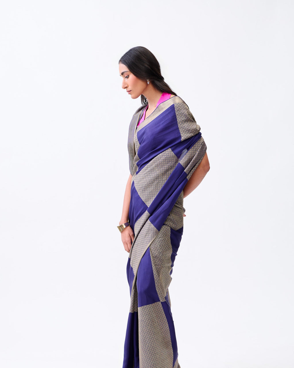 Blue Mysore Crepe Silk Saree