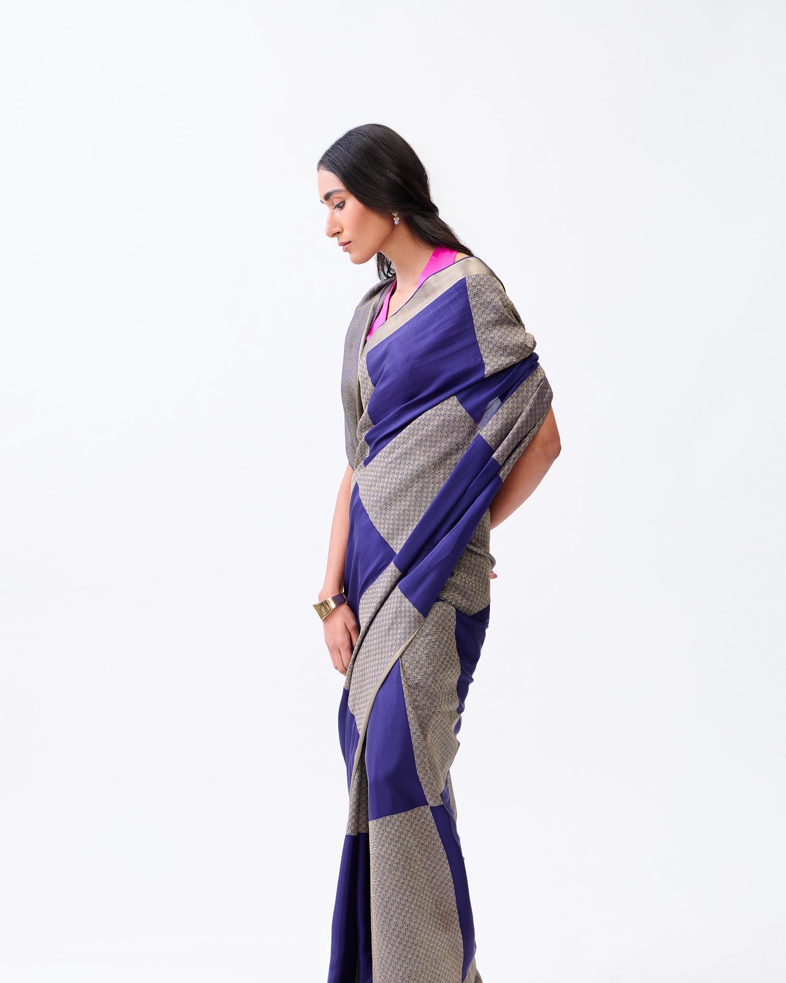 Blue Mysore Crepe Silk Saree