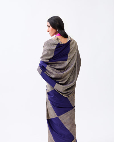 Blue Mysore Crepe Silk Saree