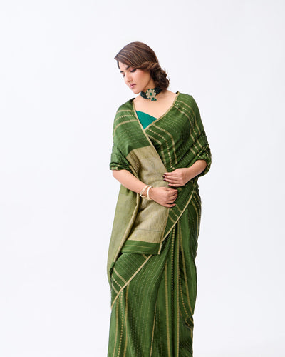 Green Mysore Crepe Silk Saree