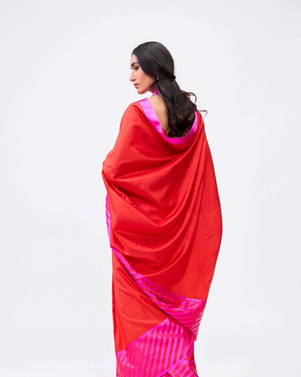 Red Banarasi Satin Silk Saree