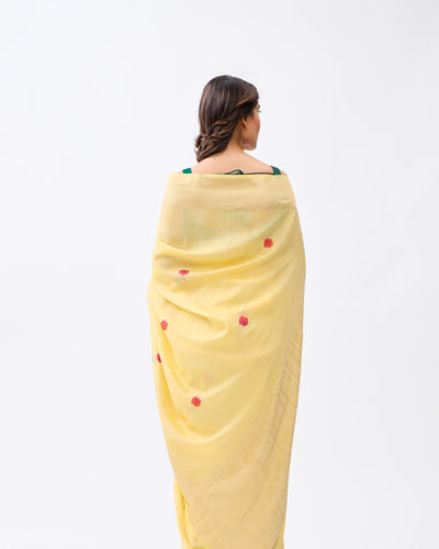 Yellow Banarasi Georgette Saree