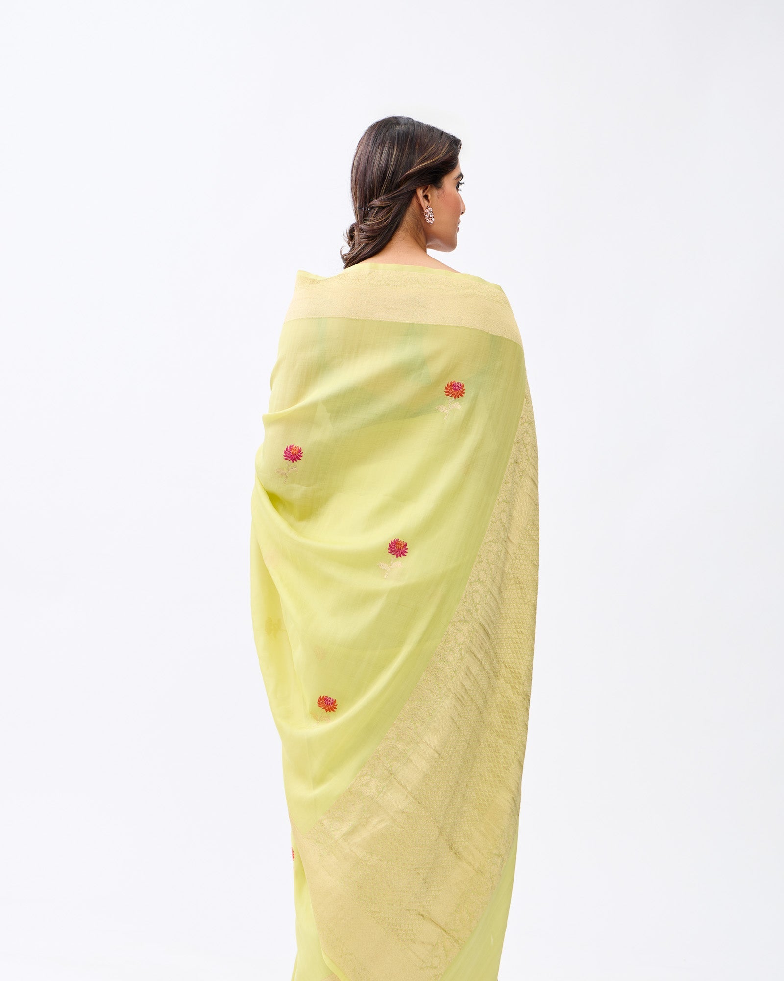 Green Banarasi Georgette Saree
