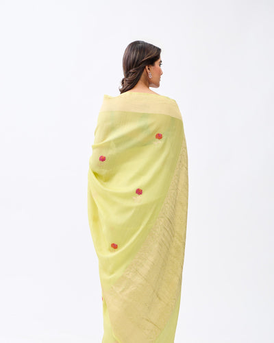 Green Banarasi Georgette Saree