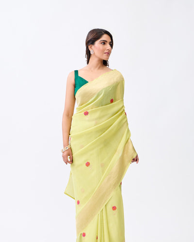 Green Banarasi Georgette Saree