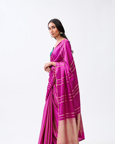 Magenta Mysore Crepe Silk Saree