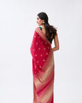 Red Mysore Crepe Silk Saree