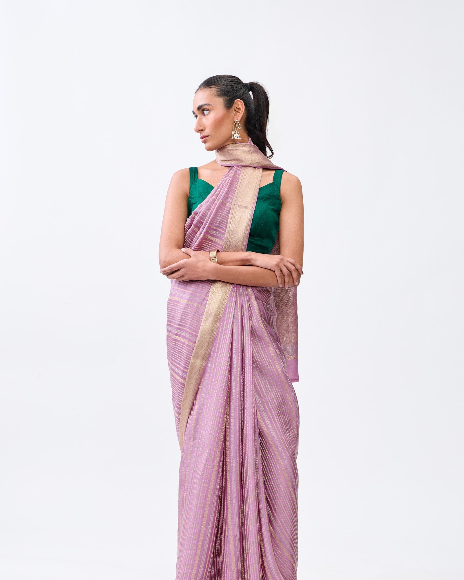 Mauve Mysore Crepe Silk Saree