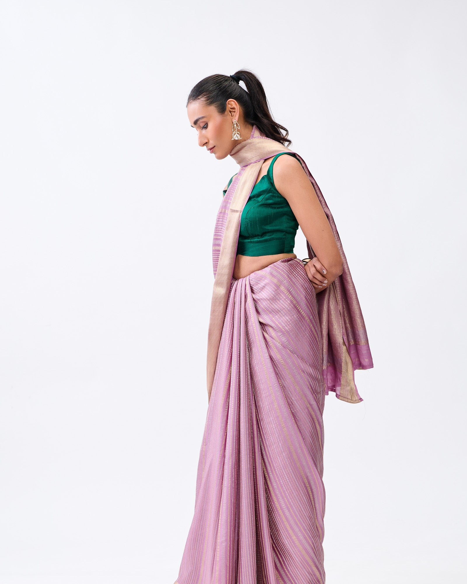 Mauve Mysore Crepe Silk Saree