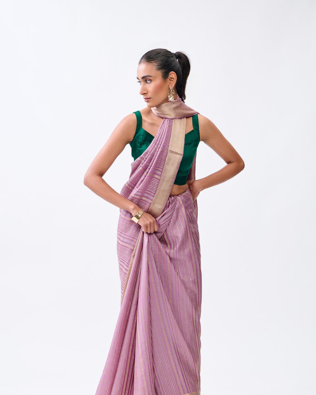 Mauve Mysore Crepe Silk Saree