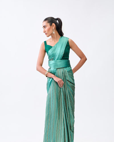 Green Mysore Crepe Silk Saree