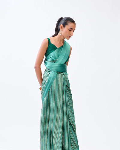 Green Mysore Crepe Silk Saree