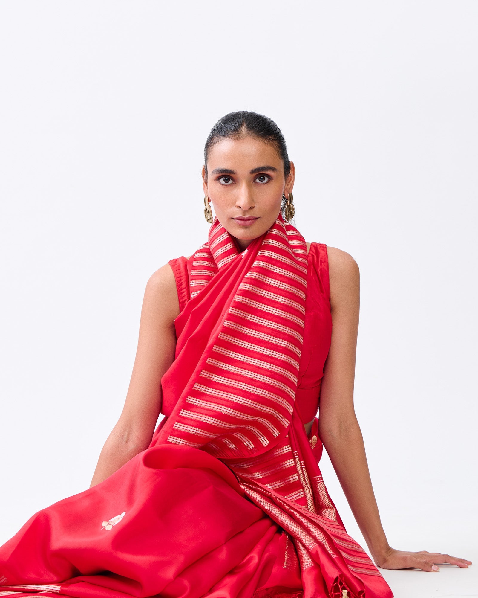 Red Banarasi Poona Silk Saree