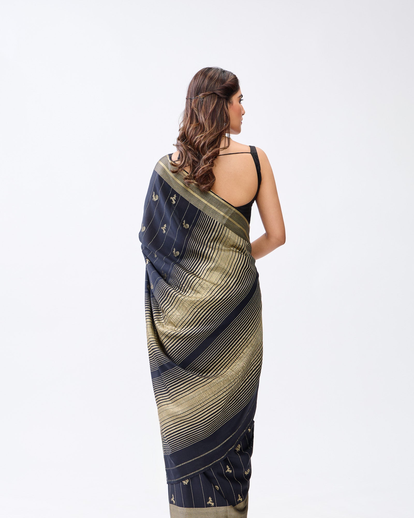 Black Mysore Crepe Silk Saree
