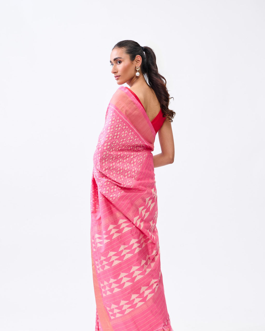 Pink Patola Silk Saree