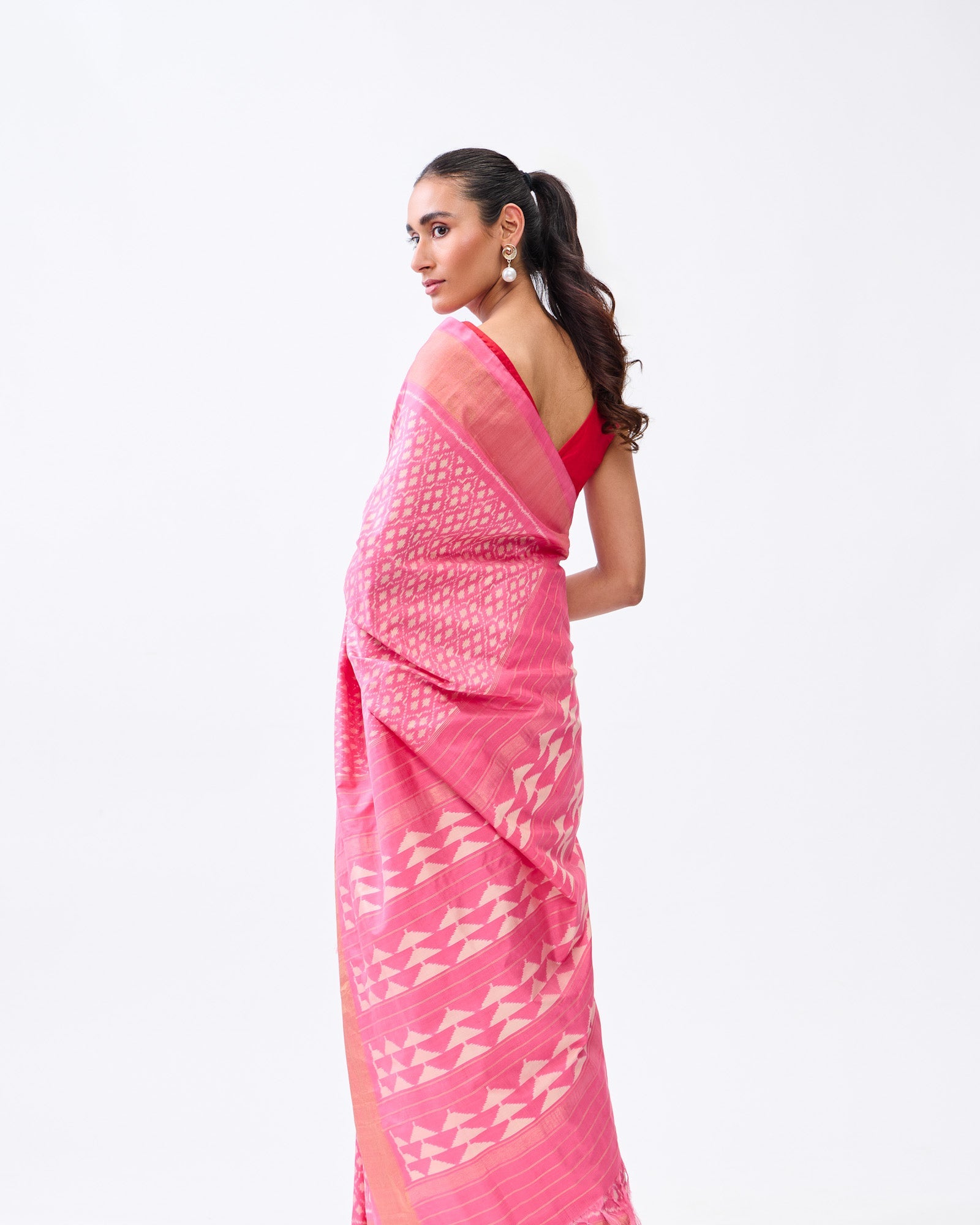 Pink Patola Silk Saree