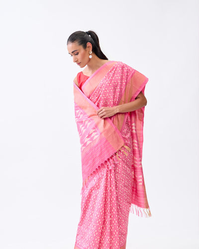 Pink Patola Silk Saree