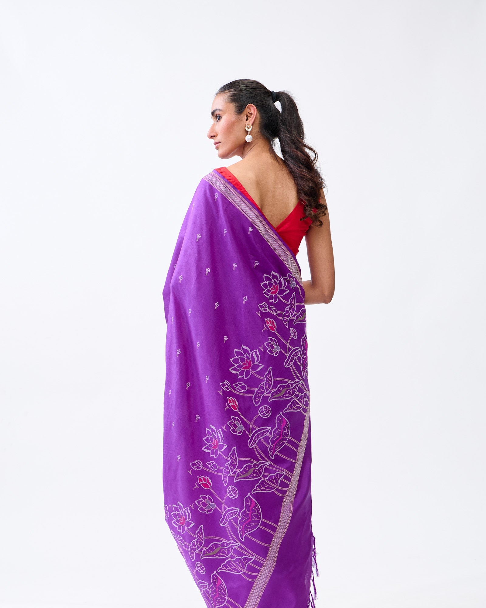 Purple Banarasi Silk Saree