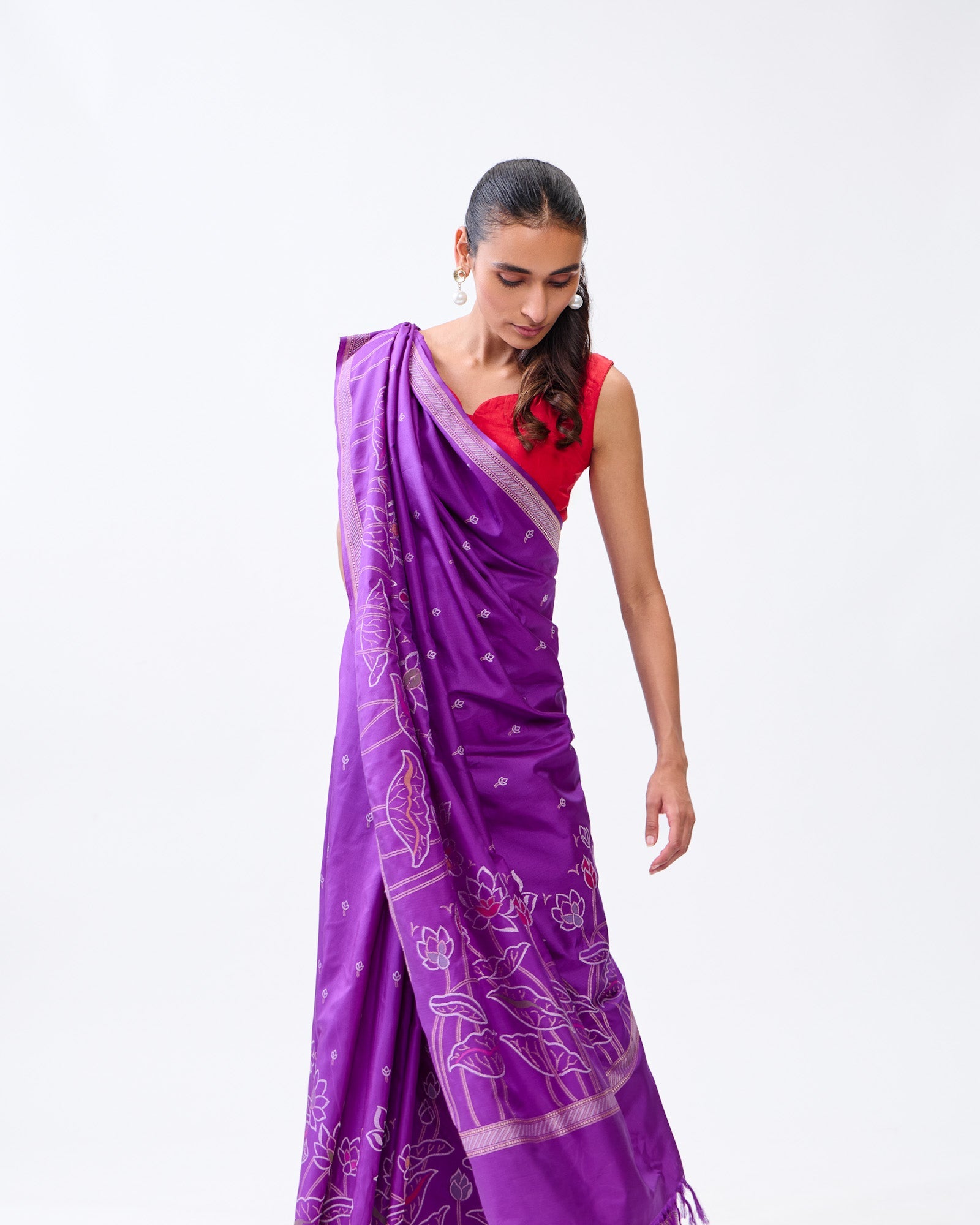 Purple Banarasi Silk Saree