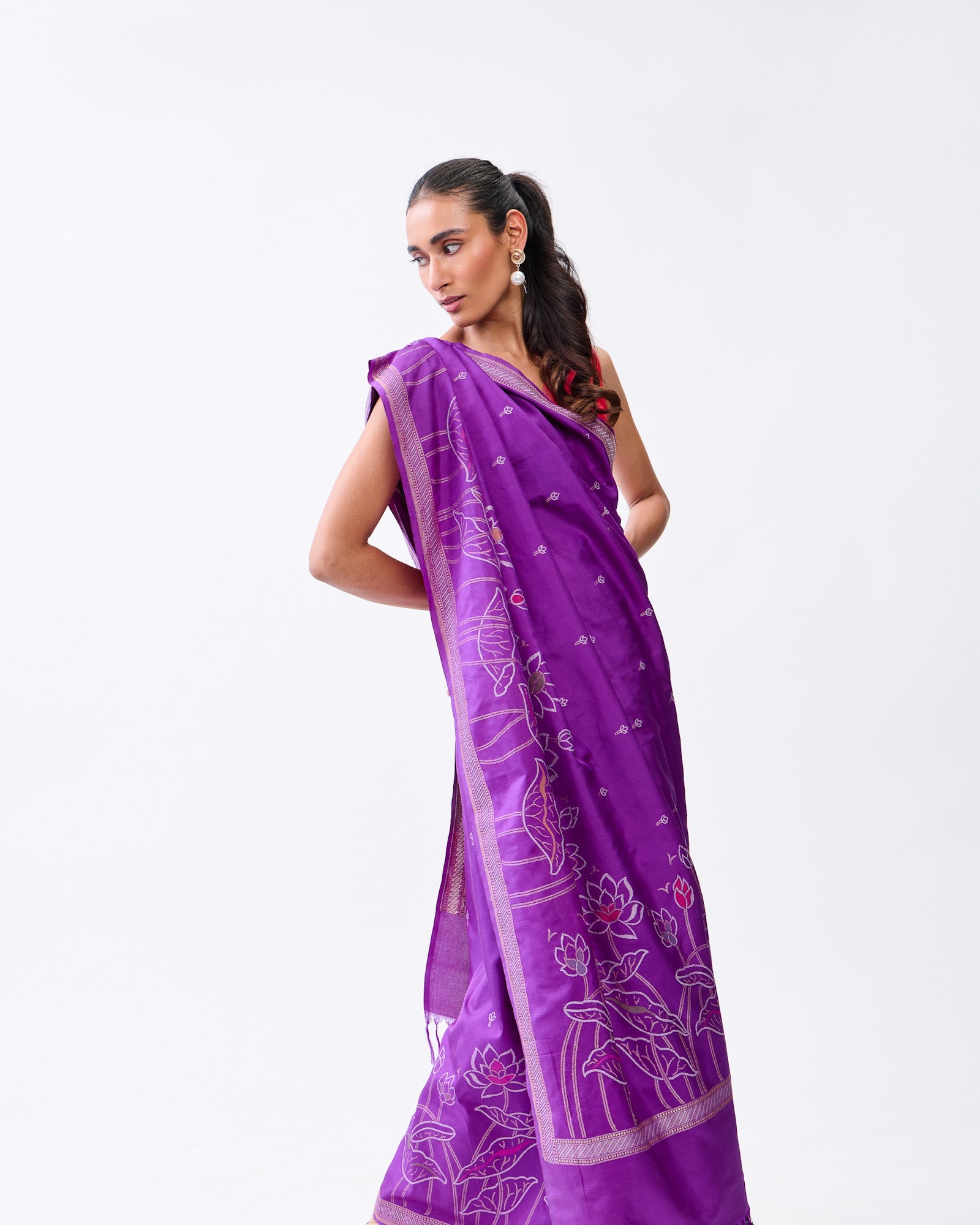 Purple Banarasi Silk Saree