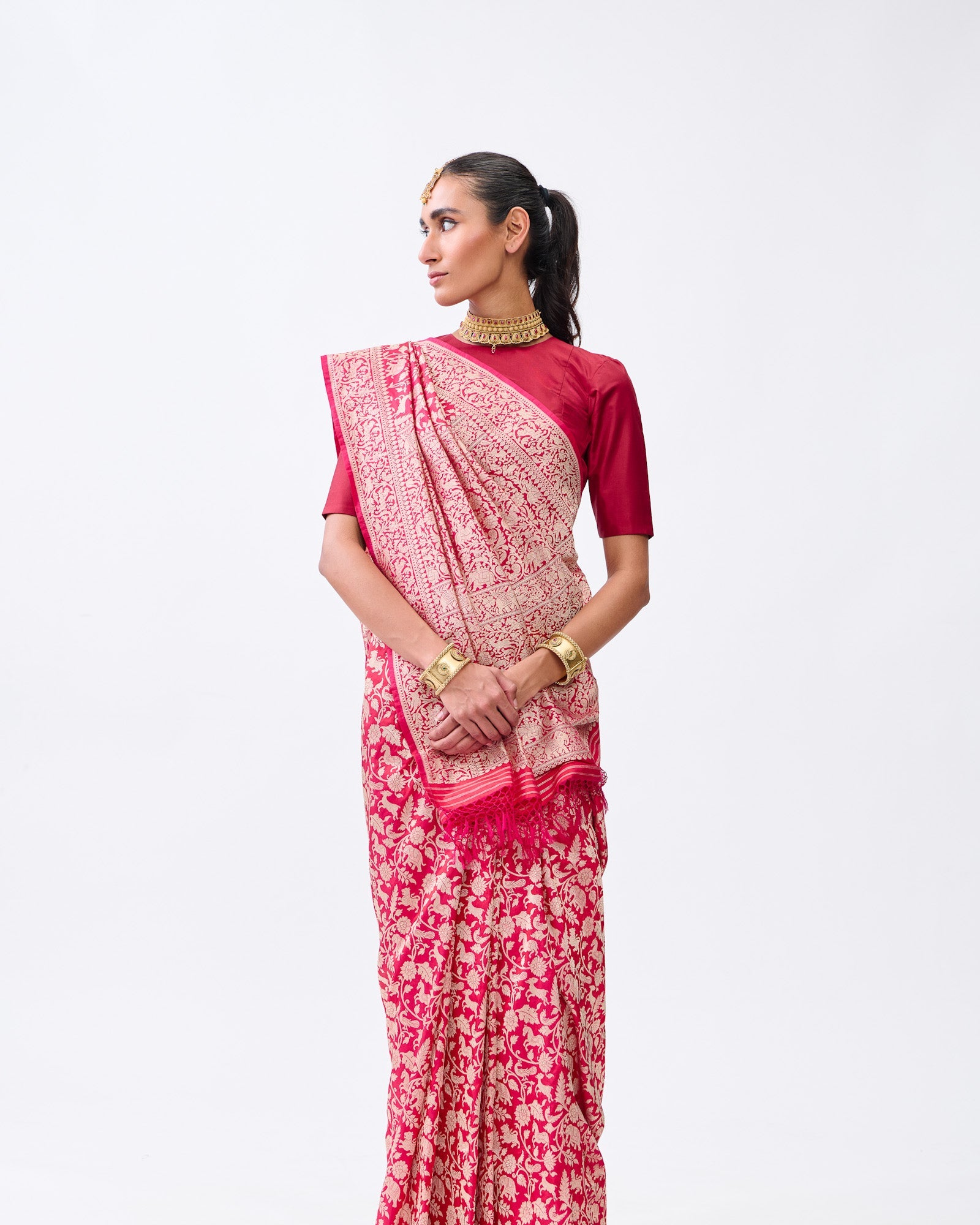 Red Banarasi Silk Saree