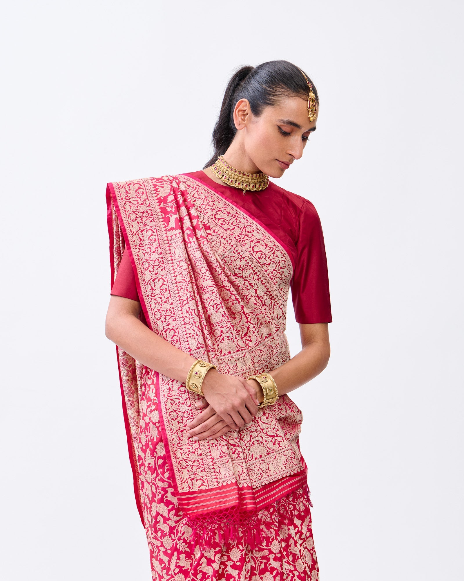 Red Banarasi Silk Saree