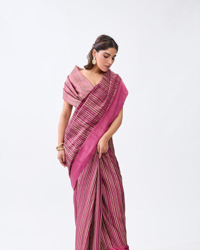 Pink Mysore Crepe Silk Saree