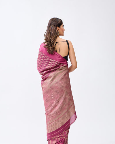 Pink Mysore Crepe Silk Saree