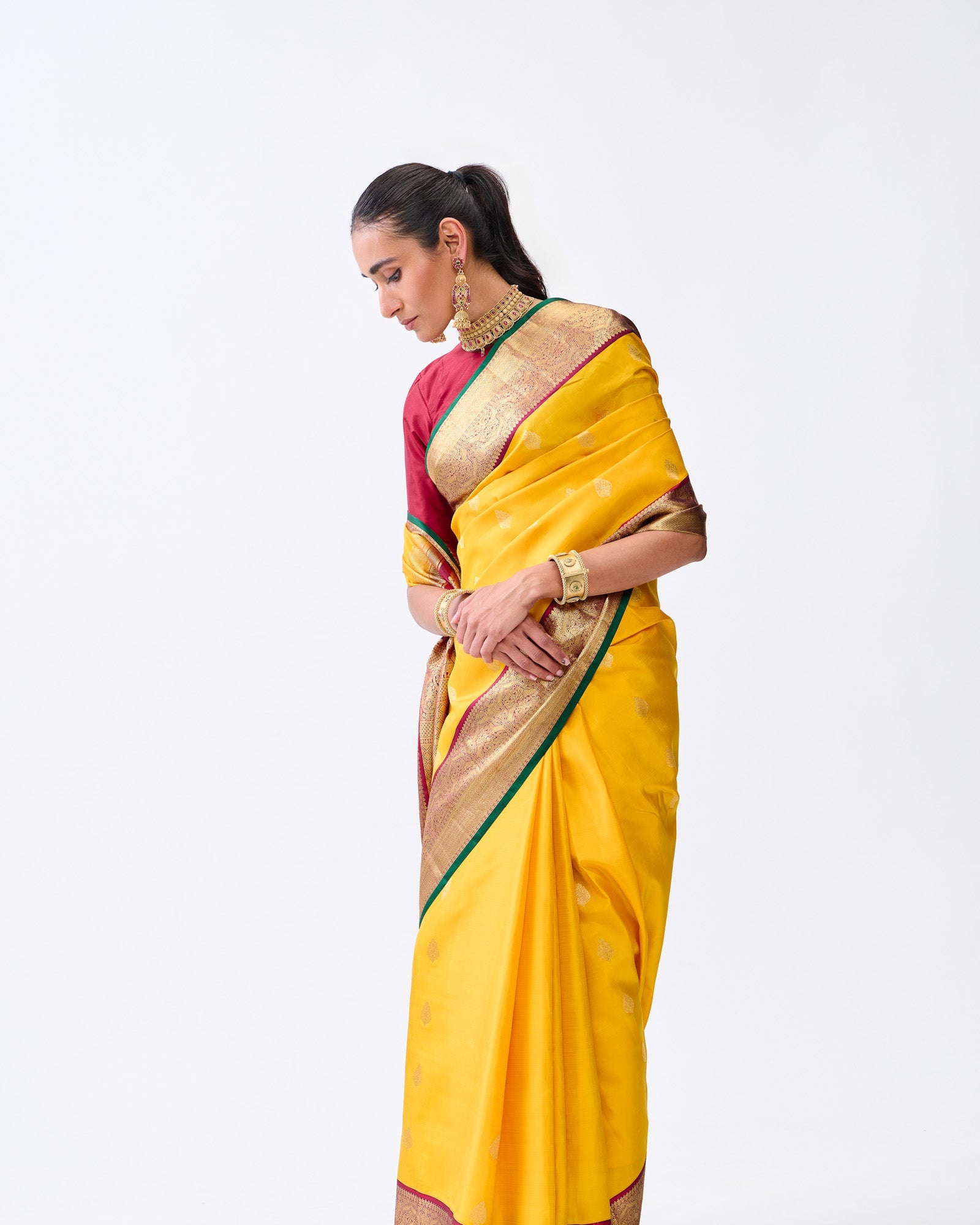 Yellow Kanchivaram Silk Saree